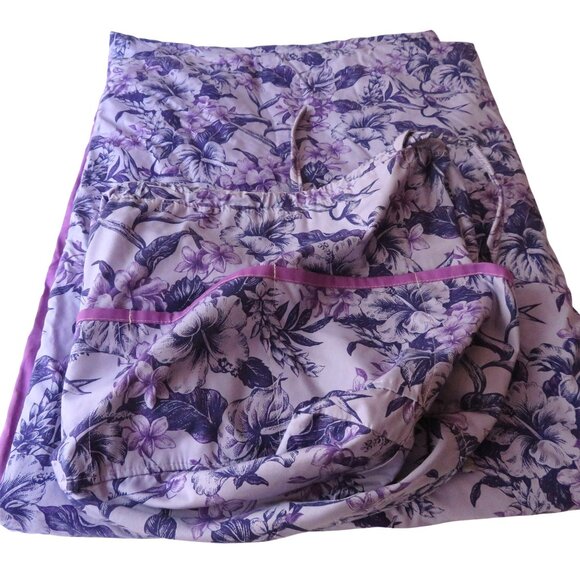 Handmade Reversible Hawaiian Quilt Beach Picnic Blanket Carrying Case Purple - Picture 11 of 15